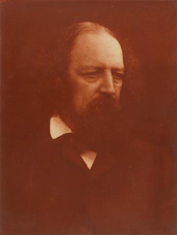 CAMERON, JULIA MARGARET (1815-1879) A portrait of Alfred, Lord Tennyson (1809-1892), Camerons friend and neighbor on the Isle of Wight